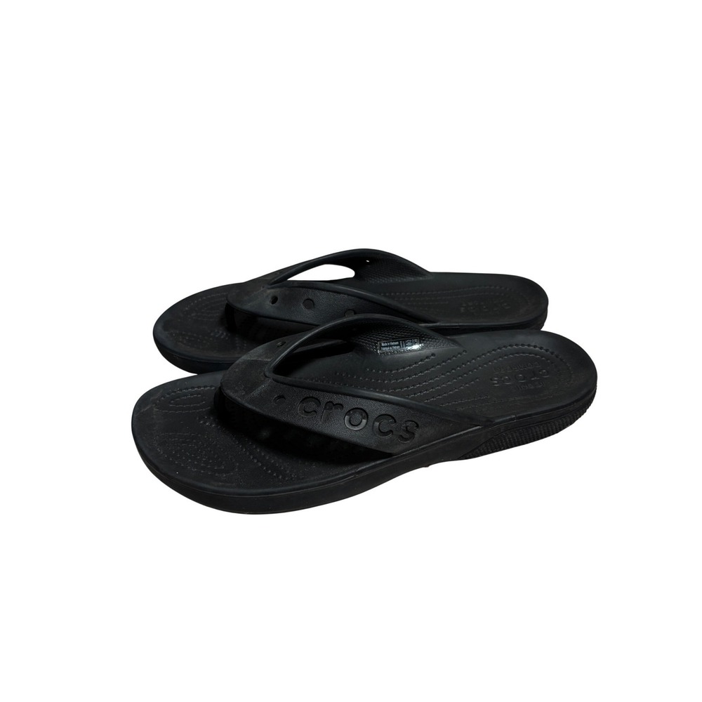 Crocs Crocband Flip Flops Black Women 11 Men 9 Sporty Casual Sandals Comfort